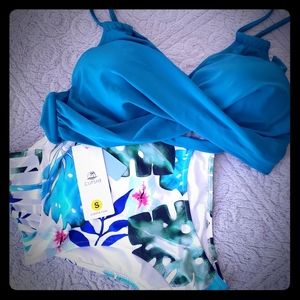 Tropical high-waisted bikini